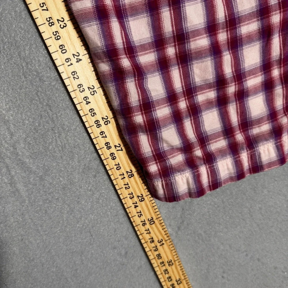 Victoria's Secret‎ Pink Plaid Cotton Pajama Pants Satin Bow Pockets Large